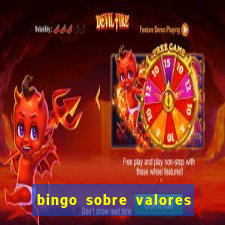 bingo sobre valores para imprimir